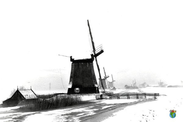 02.Zuiderring - Middenmolens 5,6 en 7 - Sneeuwlandschap - Amsterdan