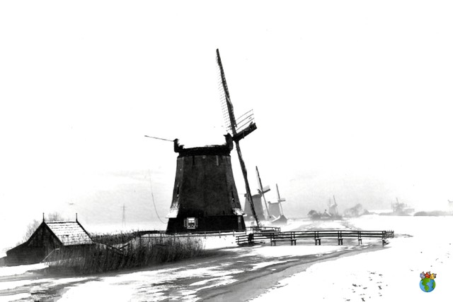 02.Zuiderring - Middenmolens 5,6 en 7 - Sneeuwlandschap - Amsterdan