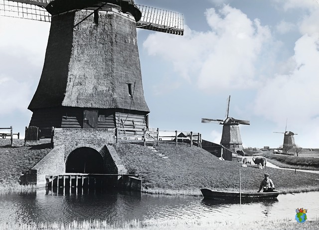 1.Schermer Molens - Molengroep Noordervaart - Ondermolen C  03 - Zwart Wit - High Res 