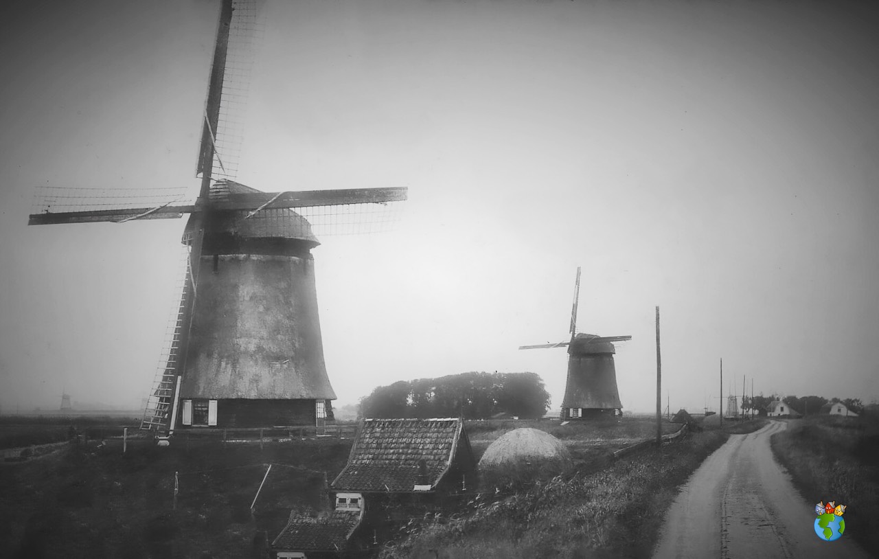 1.Schermer Molens - Noorderring - Bovenmolens F en E 04 - Zwart Wit 02 - High Res
