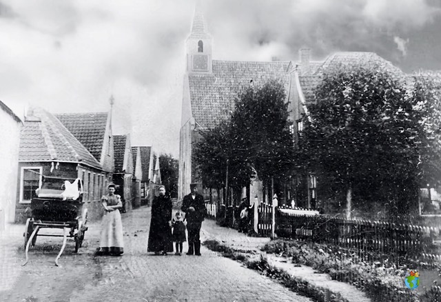 Driehuizen - Dorpsgezicht - Rond 1916  03 - Zwart:Wit - High Res