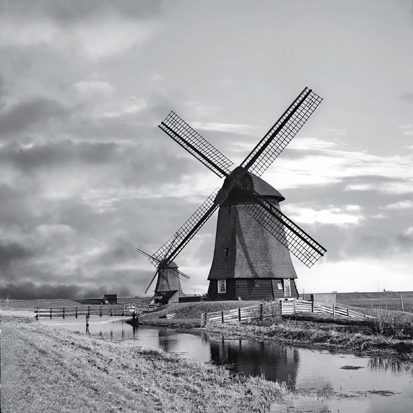 Schermer Molens - Noorderring - Ondermolen D en Bovenmolen E - 1963  02 - Zwart:Wit